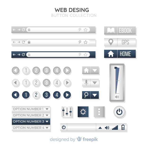 Collezione di pulsanti Web in stile sfumato