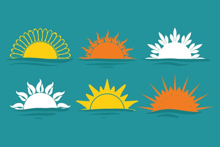 Vettore gratuito collezione di raggi di sole disegnati a mano