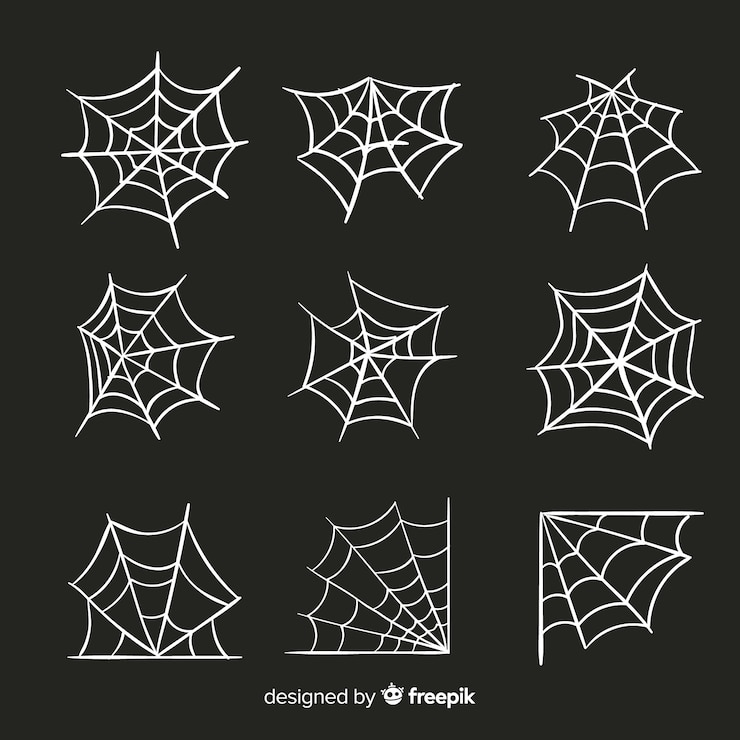 Vettore gratuito collezione di ragnatele di halloween