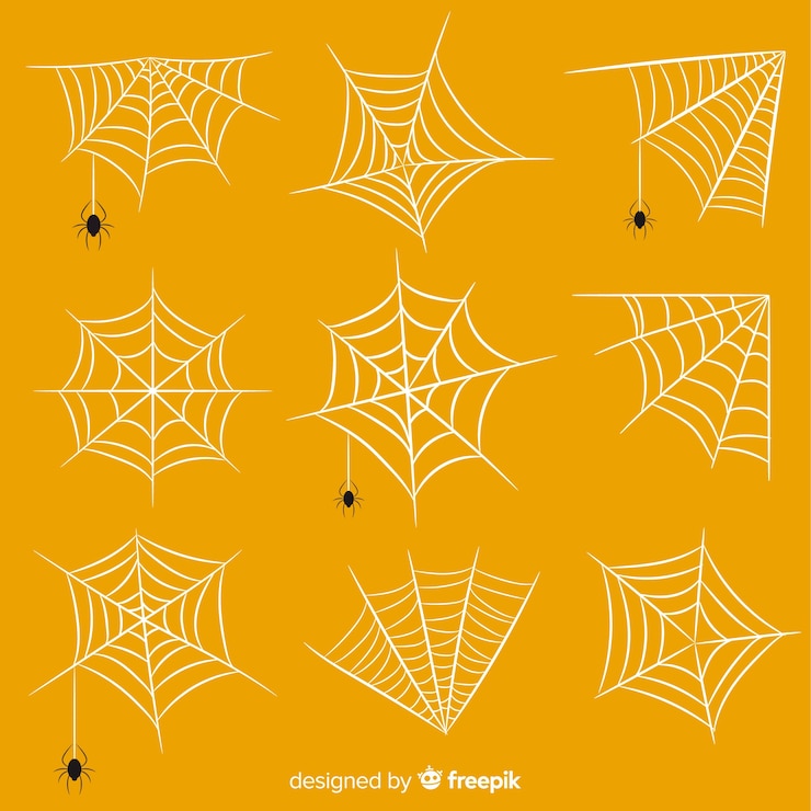 Vettore gratuito collezione di ragnatele di halloween