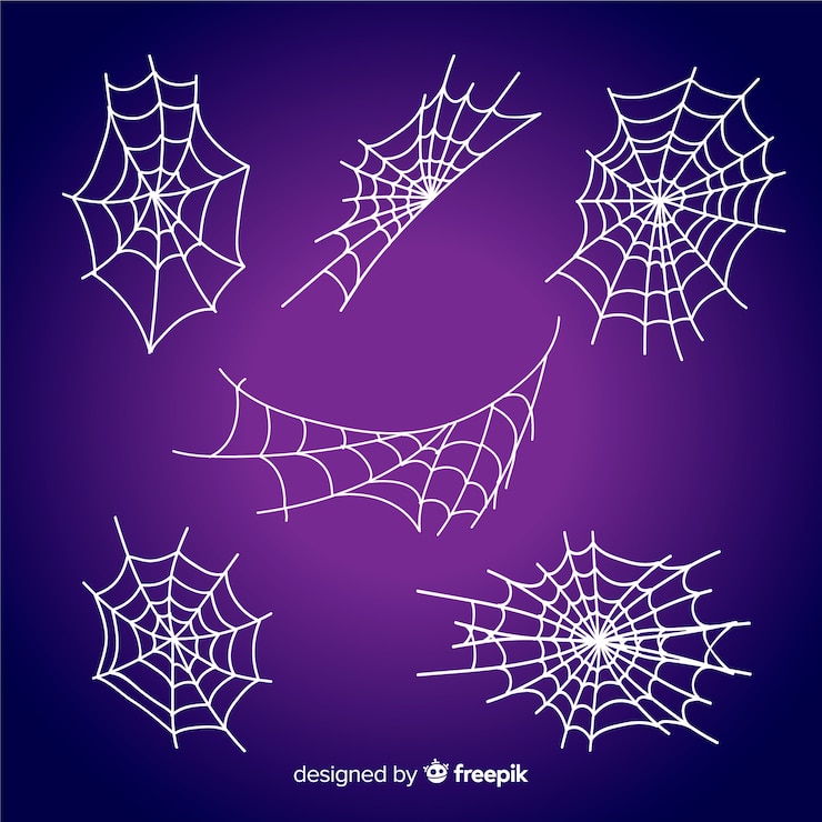 Vettore gratuito collezione di ragnatele disegnate a mano