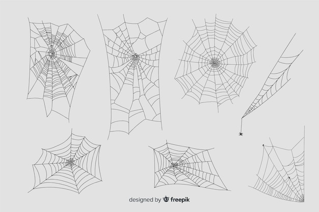 Collezione di ragnatele disegnate a mano