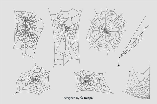 Collezione di ragnatele disegnate a mano