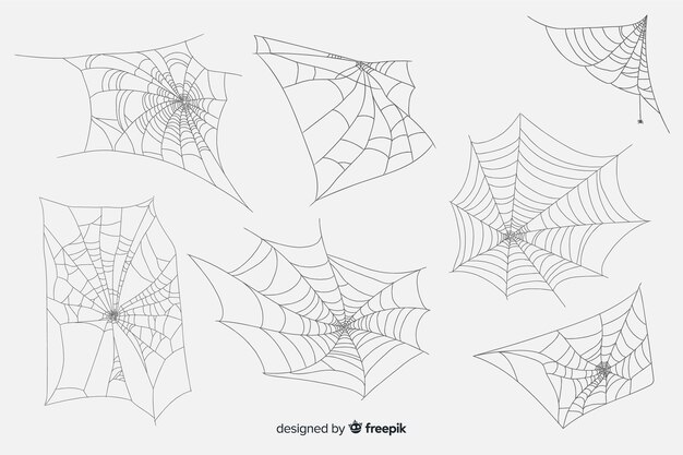 Collezione di ragnatele disegnate a mano