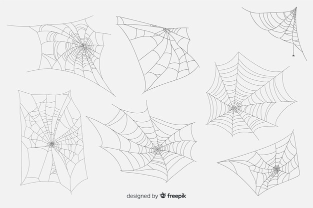 Collezione di ragnatele disegnate a mano