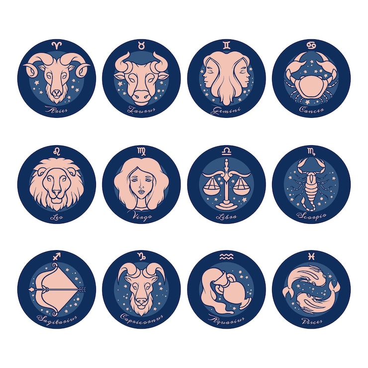 Vettore gratuito collezione di segni zodiacali disegnati a mano