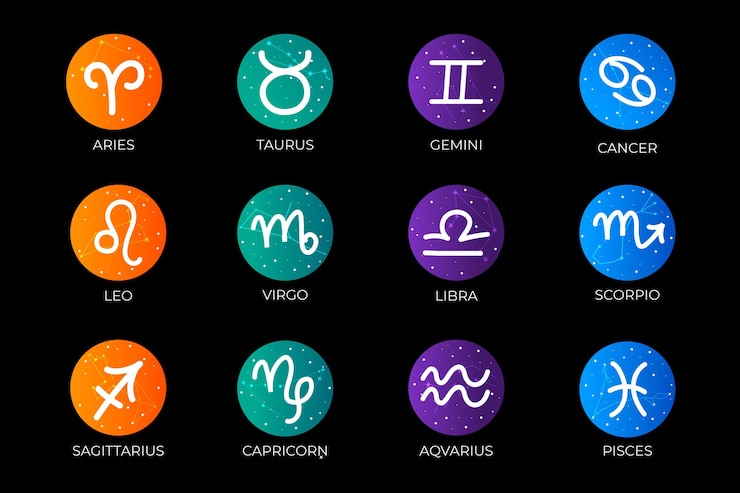Vettore gratuito collezione di segni zodiacali sfumati