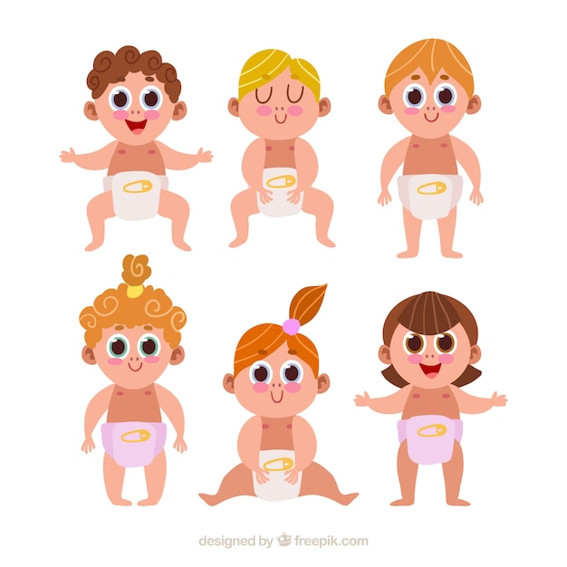 Collezione di sei bambini