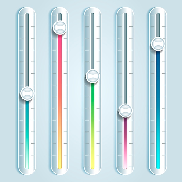 Collezione di slider dell'interfaccia utente sfumata