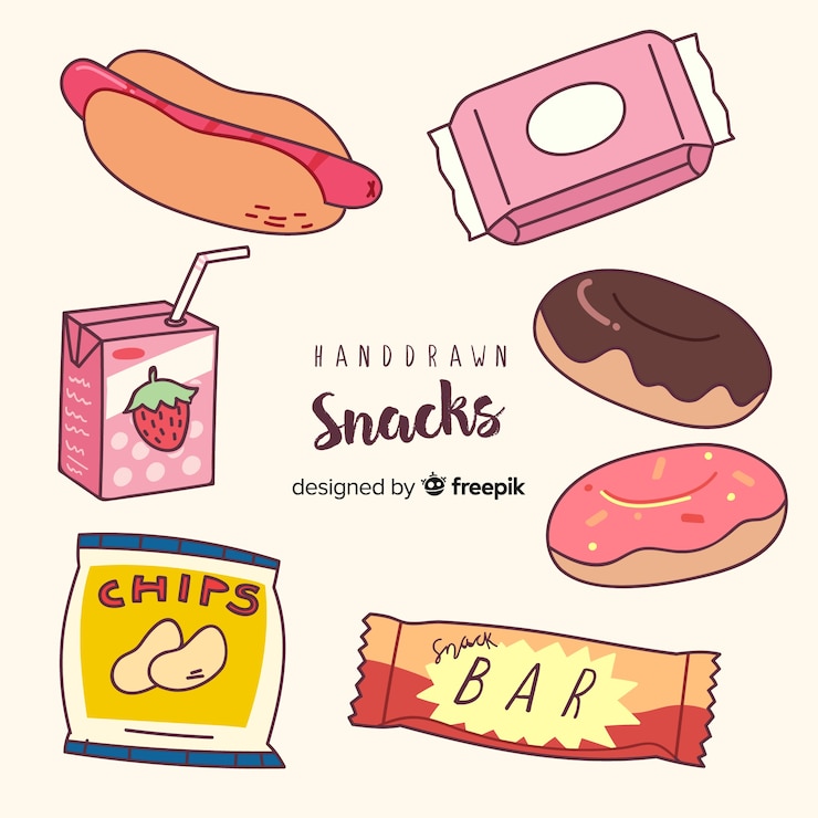 Vettore gratuito collezione di snack