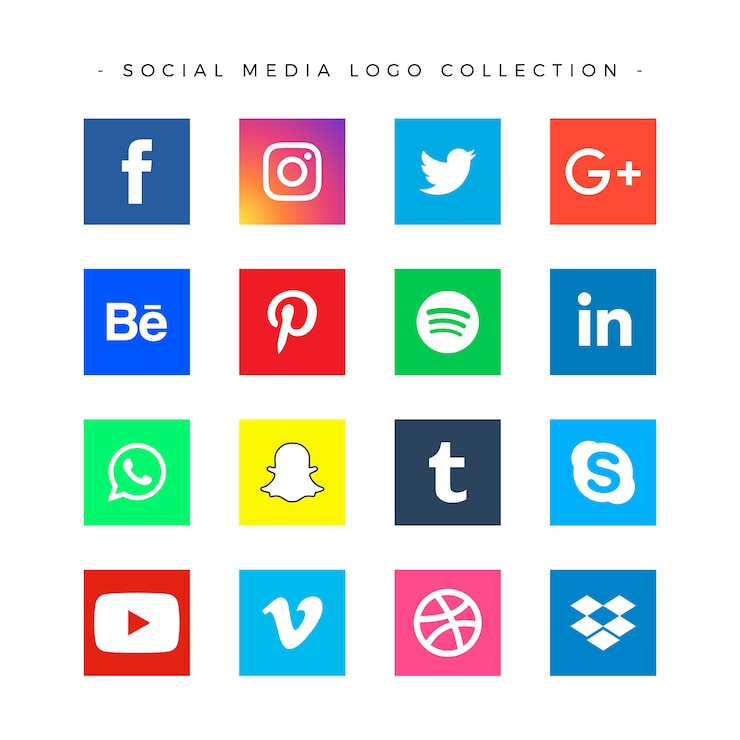 Vettore gratuito collezione di social media logo popolare