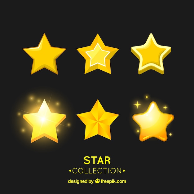 Collezione di stelle lucenti di sei