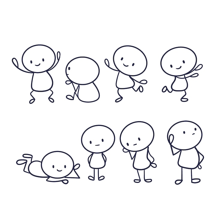 Vettore gratuito collezione di stickman disegnati a mano