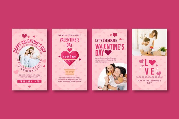 Collezione di storie di Instagram per il giorno di San Valentino