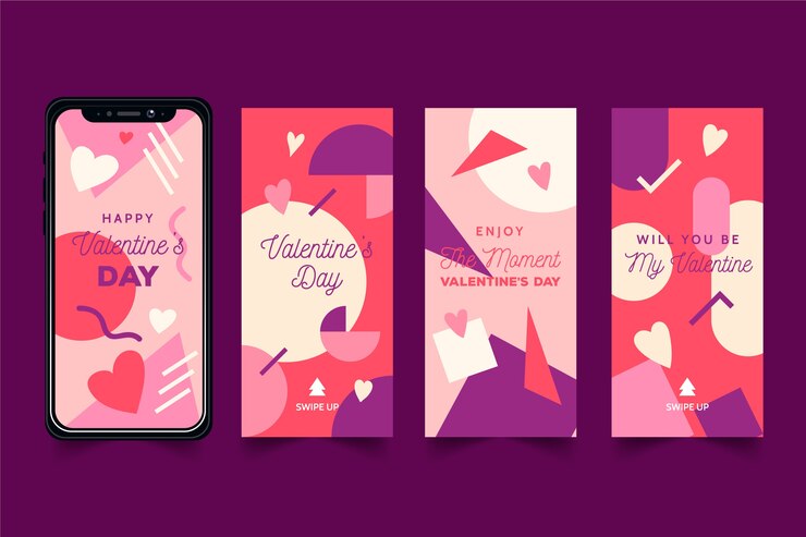 Vettore gratuito collezione di storie di san valentino
