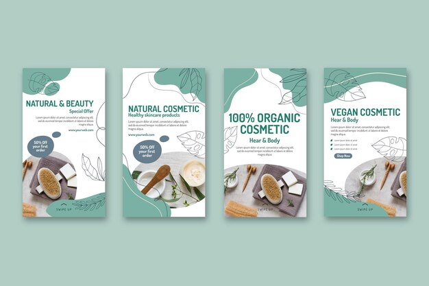 Collezione di storie instagram cosmetiche