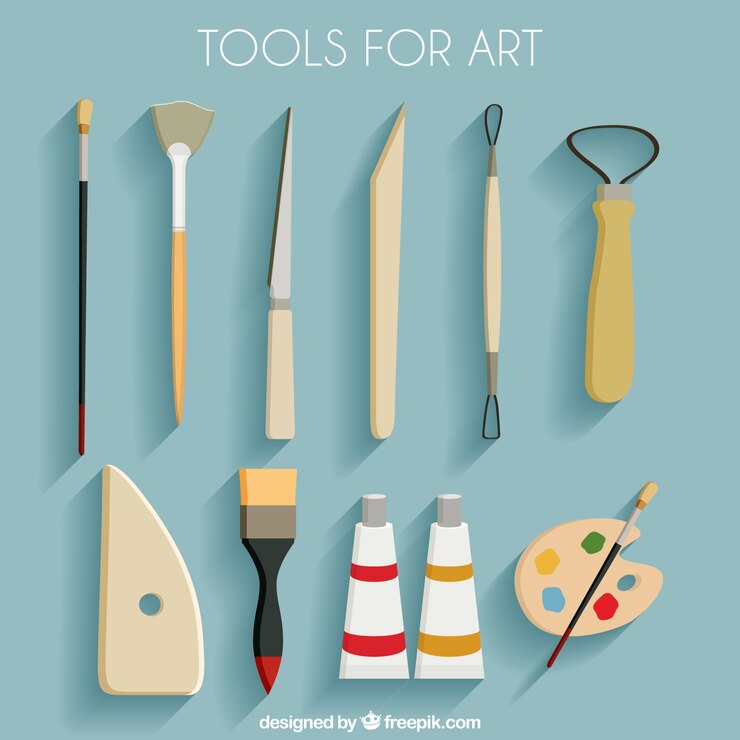 Vettore gratuito collezione di strumenti per l'arte