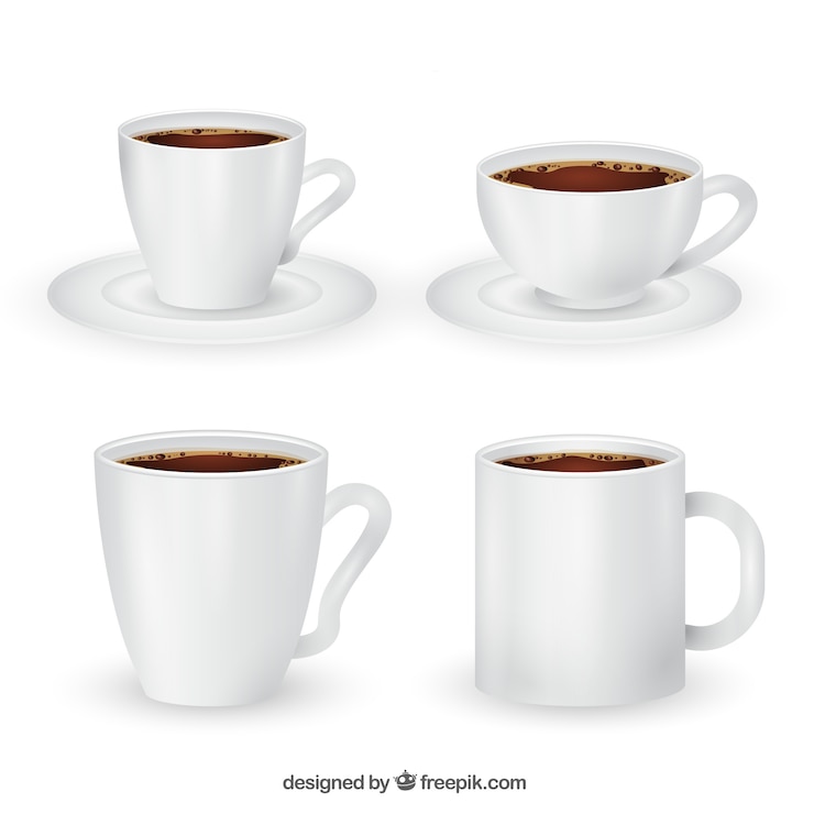 Vettore gratuito collezione di tazze di caffè realistico
