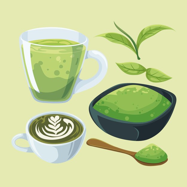 Collezione di tè Matcha