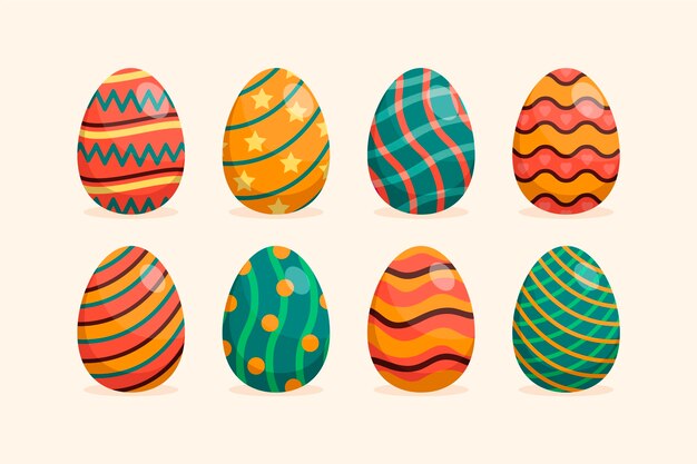 Collezione di uova di Pasqua piatte