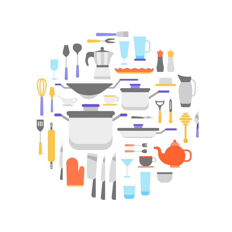 Vettore gratuito collezione di utensili da cucina
