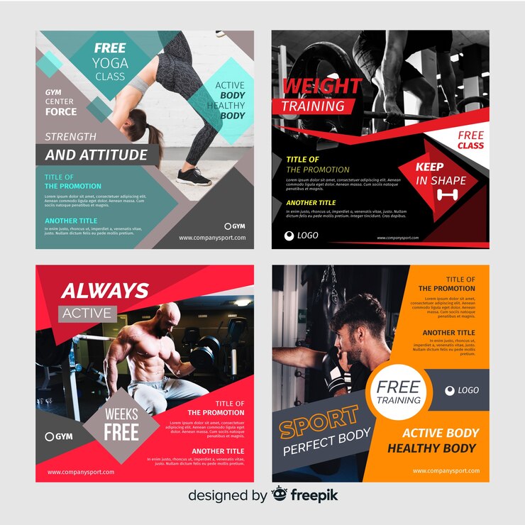 Vettore gratuito collezione di volantini sportivi