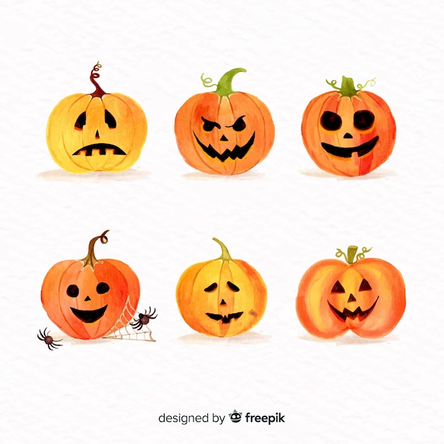 Collezione di zucca di halloween dell'acquerello