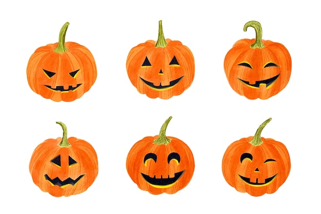 Collezione di zucca di halloween disegnata a mano