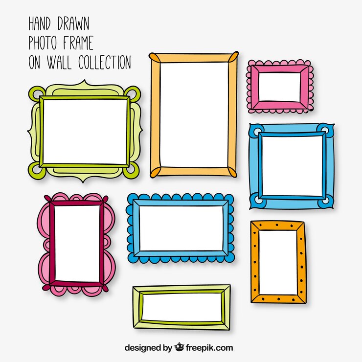 Vettore gratuito collezione disegnati a mano cornici