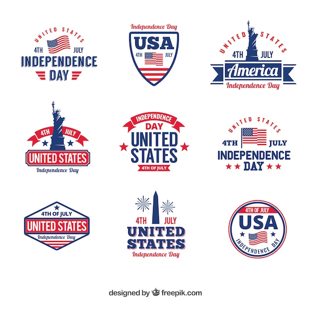 Collezione distintivo di giorno dell'indipendenza Usa
