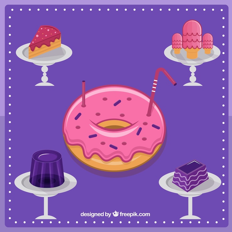 Vettore gratuito collezione dolci squisiti