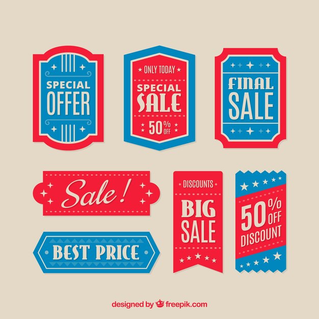 Collezione flat label / badge