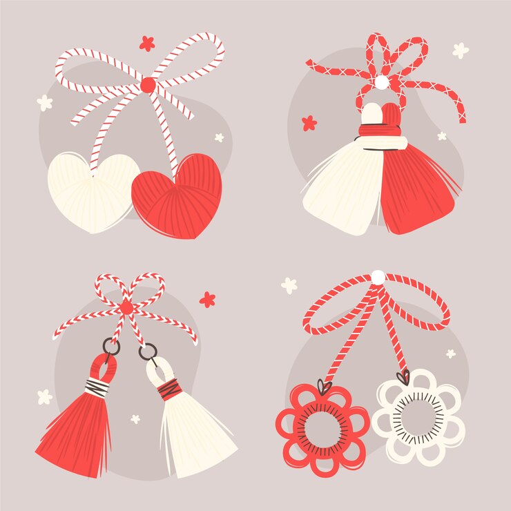 Vettore gratuito collezione flat martenitsa