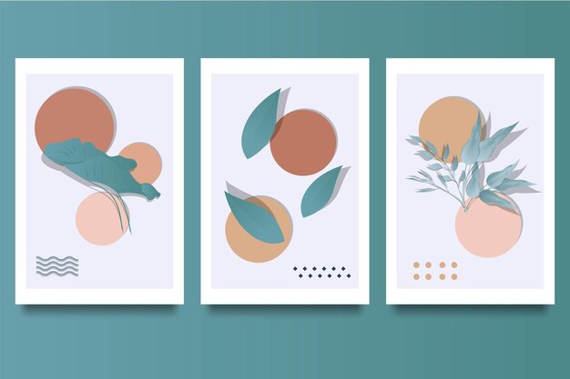 Collezione floreale estiva di poster d'arte contemporanea illustrazioni moderne di fiori e foglie
