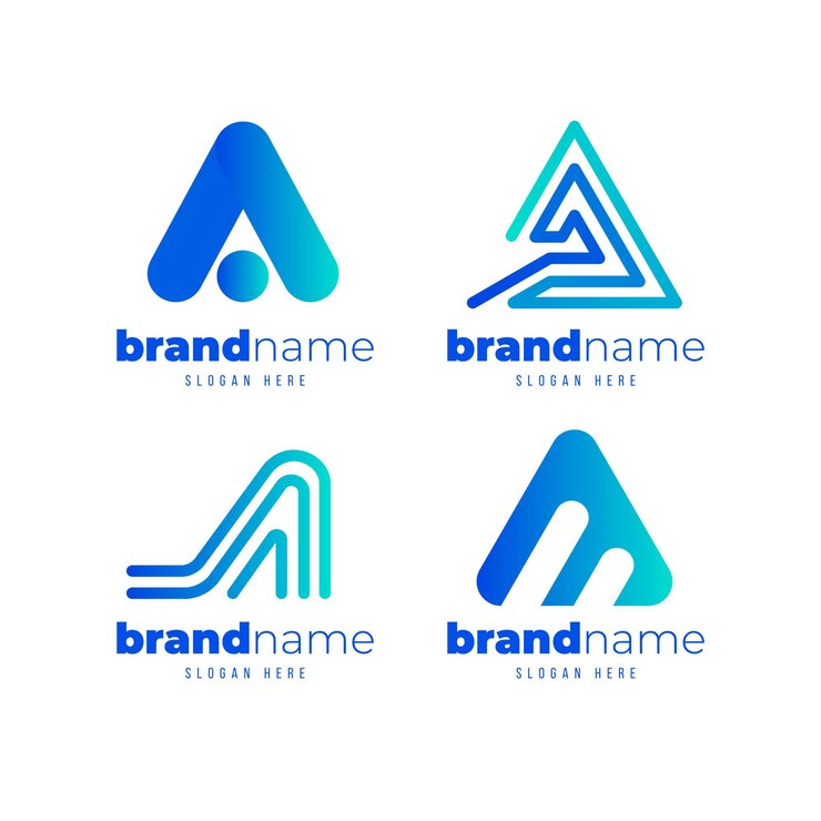 Vettore gratuito collezione logo ai gradiente