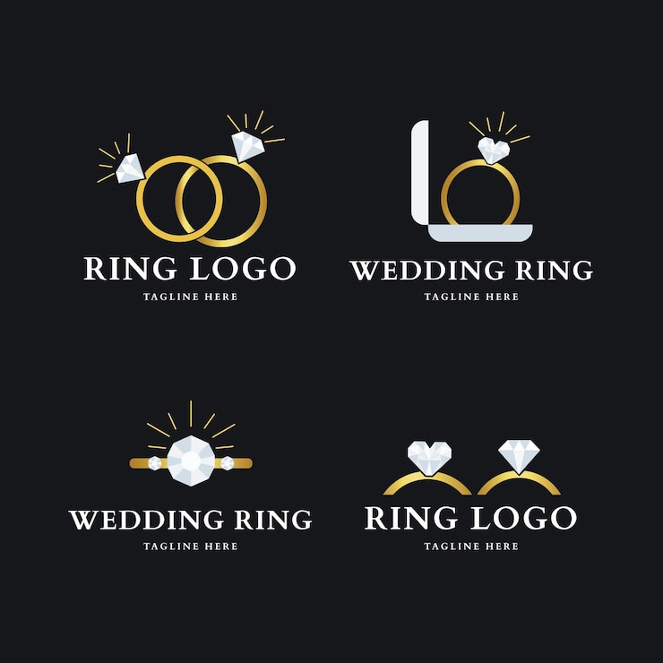 Vettore gratuito collezione logo anello piatto
