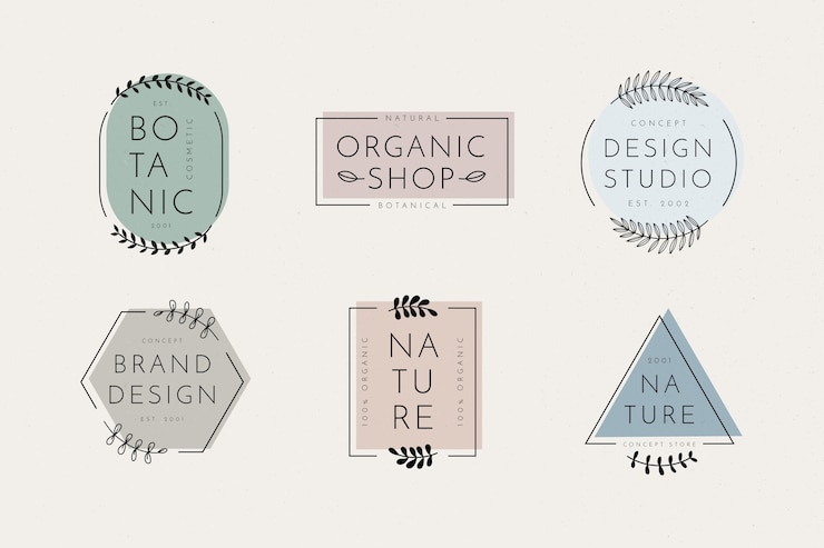 Vettore gratuito collezione logo aziendale naturale in stile minimal