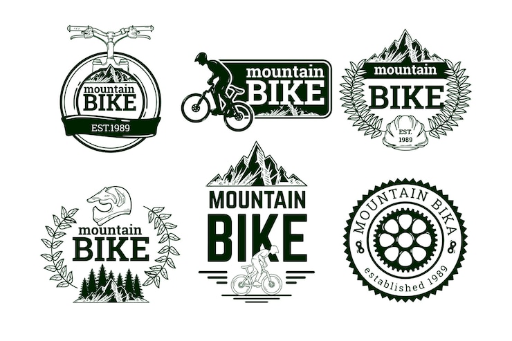 Vettore gratuito collezione logo bici disegnata a mano