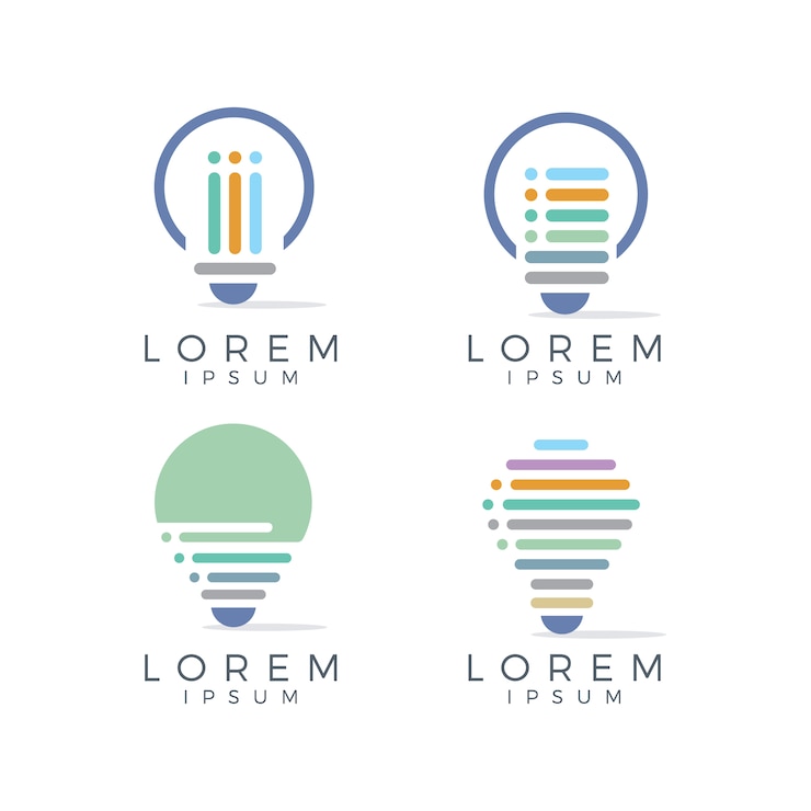 Vettore gratuito collezione logo light bubble