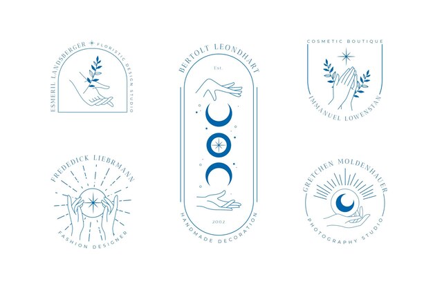 Collezione logo mani minimalista