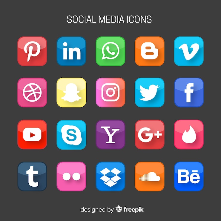 Vettore gratuito collezione logo social media