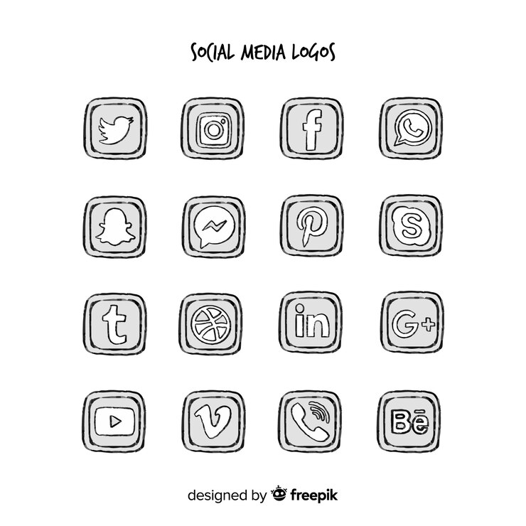 Vettore gratuito collezione logo social media