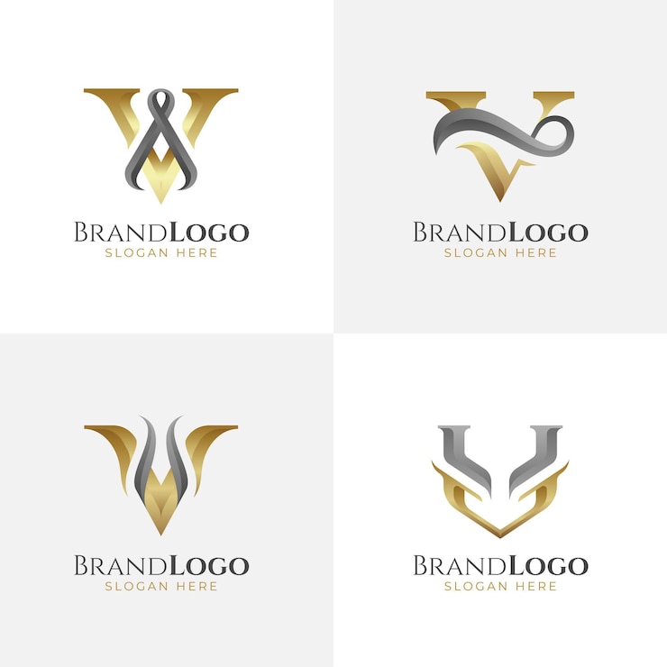 Vettore gratuito collezione logo v
