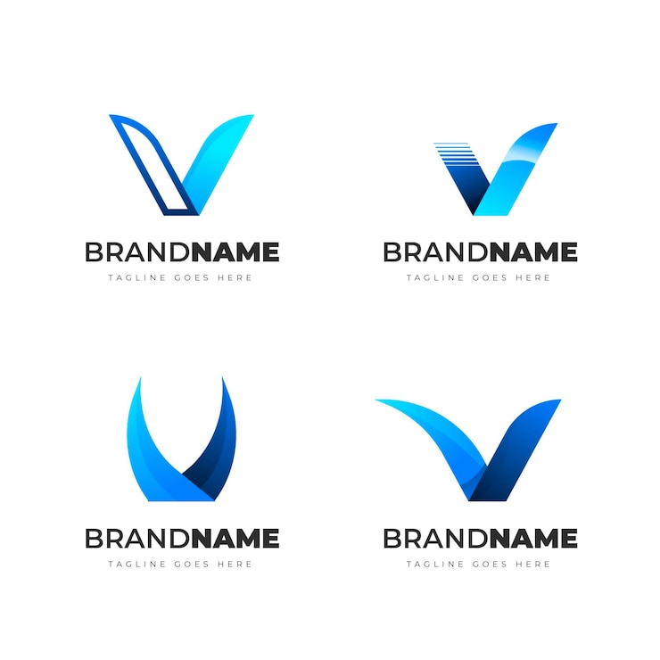 Vettore gratuito collezione logo v
