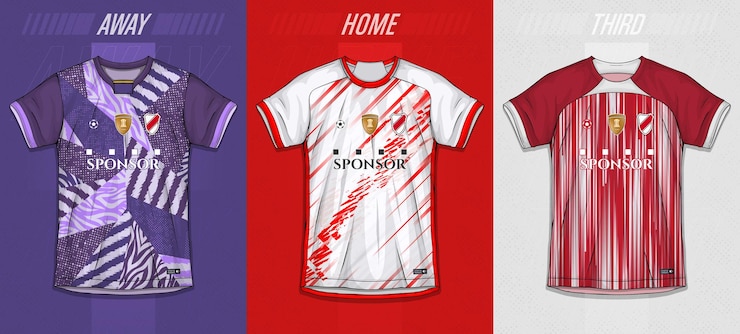 Vettore gratuito collezione maglie sportive - kit calcio per sublimazione