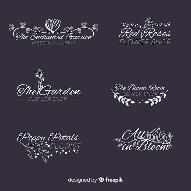 Collezione modello logo fiorista matrimonio