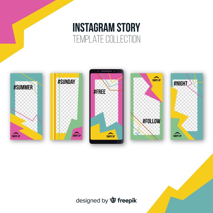 Vettore gratuito collezione moderna di modelli di storie di instagram