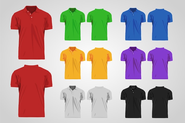 Collezione polo colorata davanti e dietro