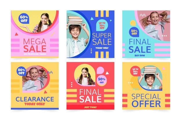 Collezione post vendita instagram colorato