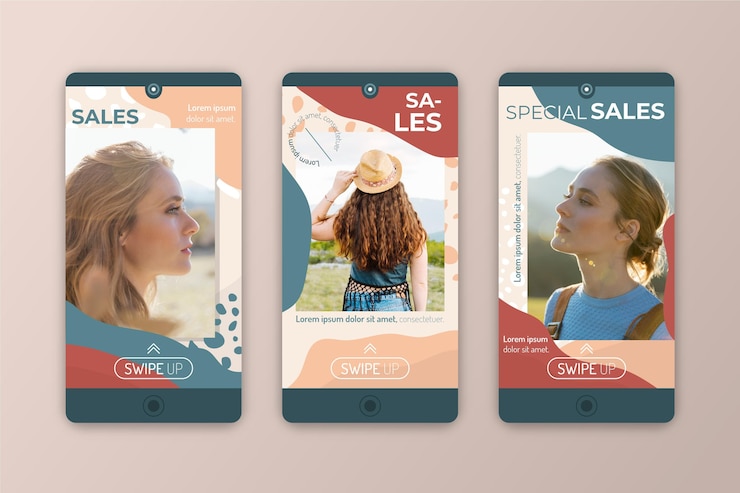 Vettore gratuito collezione post vendita instagram organici